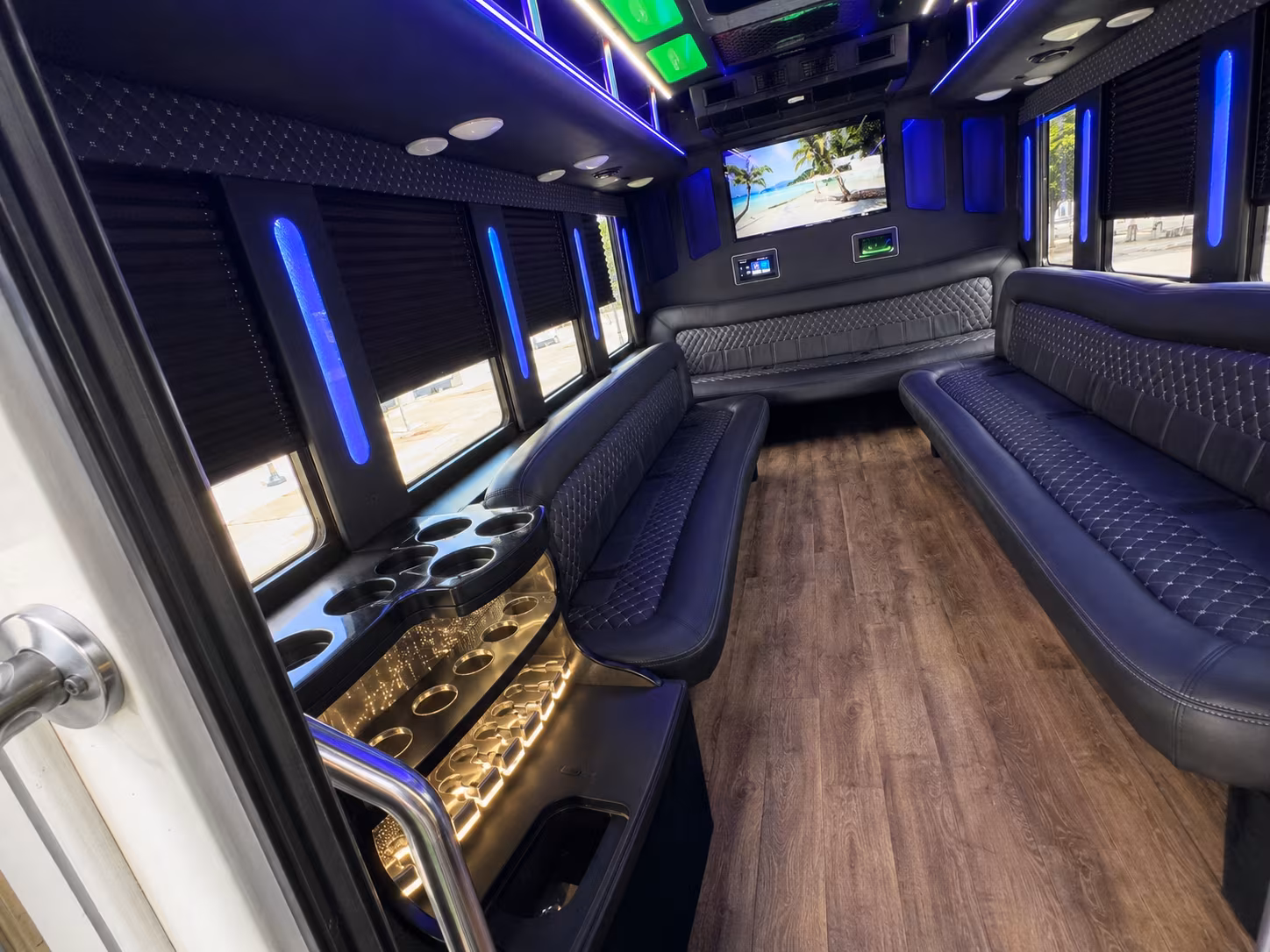 18 Passenger Party Bus Interior