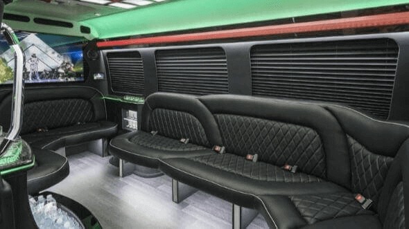 Interior of Charter Bus Company Hemet's 18 Passenger Party Bus in Hemet