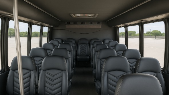 Interior of Charter Bus Company Murrieta's 25 Passenger Mini Bus in Murrieta