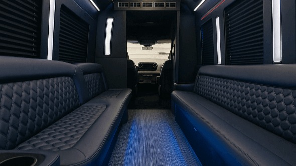 Interior of Murrieta Party Bus Company's 25 Passenger Party Bus in Murrieta