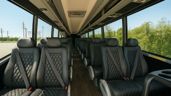 Interior of Charter Bus Company Murrieta's 35 Passenger Mini Bus in Murrieta
