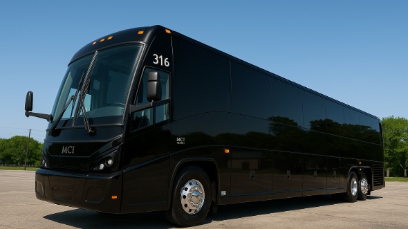 Exterior of Charter Bus Company Riverside's 40 Passenger Party Bus in Riverside