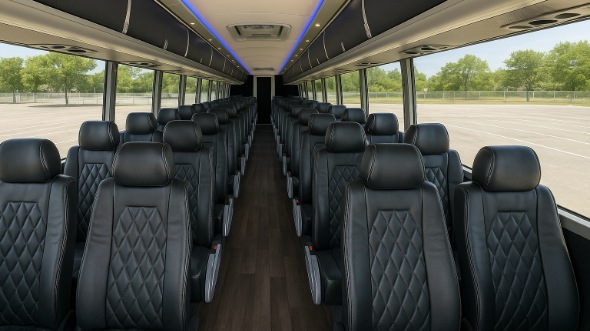 Interior of Charter Bus Company Murrieta's 45 Passenger Charter Bus in Murrieta