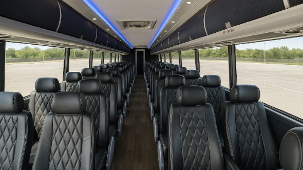 Interior of Charter Bus Company Murrieta's 48 Passenger Charter Bus in Murrieta