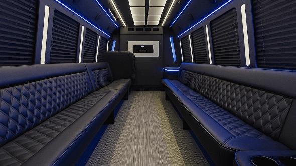Interior of Murrieta Party Bus Company's 50 Passenger Party Bus in Murrieta