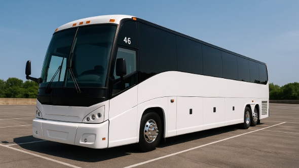 Exterior of Charter Bus Company Oceanside's 50 Passenger Party Bus in Oceanside