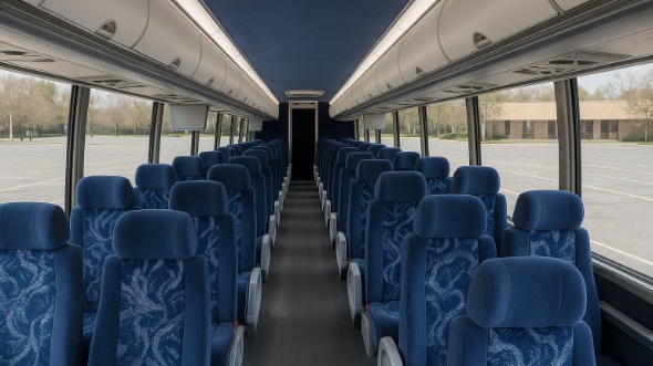 Interior of Charter Bus Company Murrieta's 51 Passenger Charter Bus in Murrieta