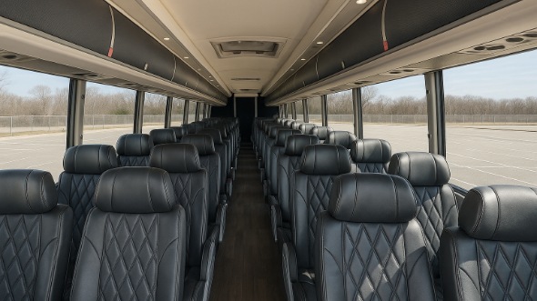 Interior of Charter Bus Company Murrieta's 54 Passenger Charter Bus in Murrieta