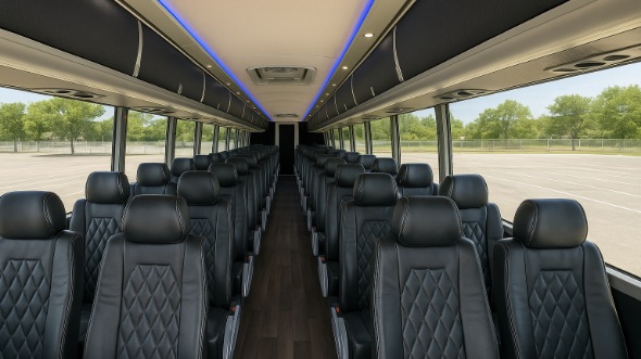 Interior of Charter Bus Company Murrieta's 55 Passenger Charter Bus in Murrieta
