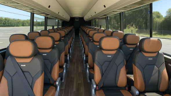Interior of Charter Bus Company Murrieta's ADA Charter Bus in Murrieta